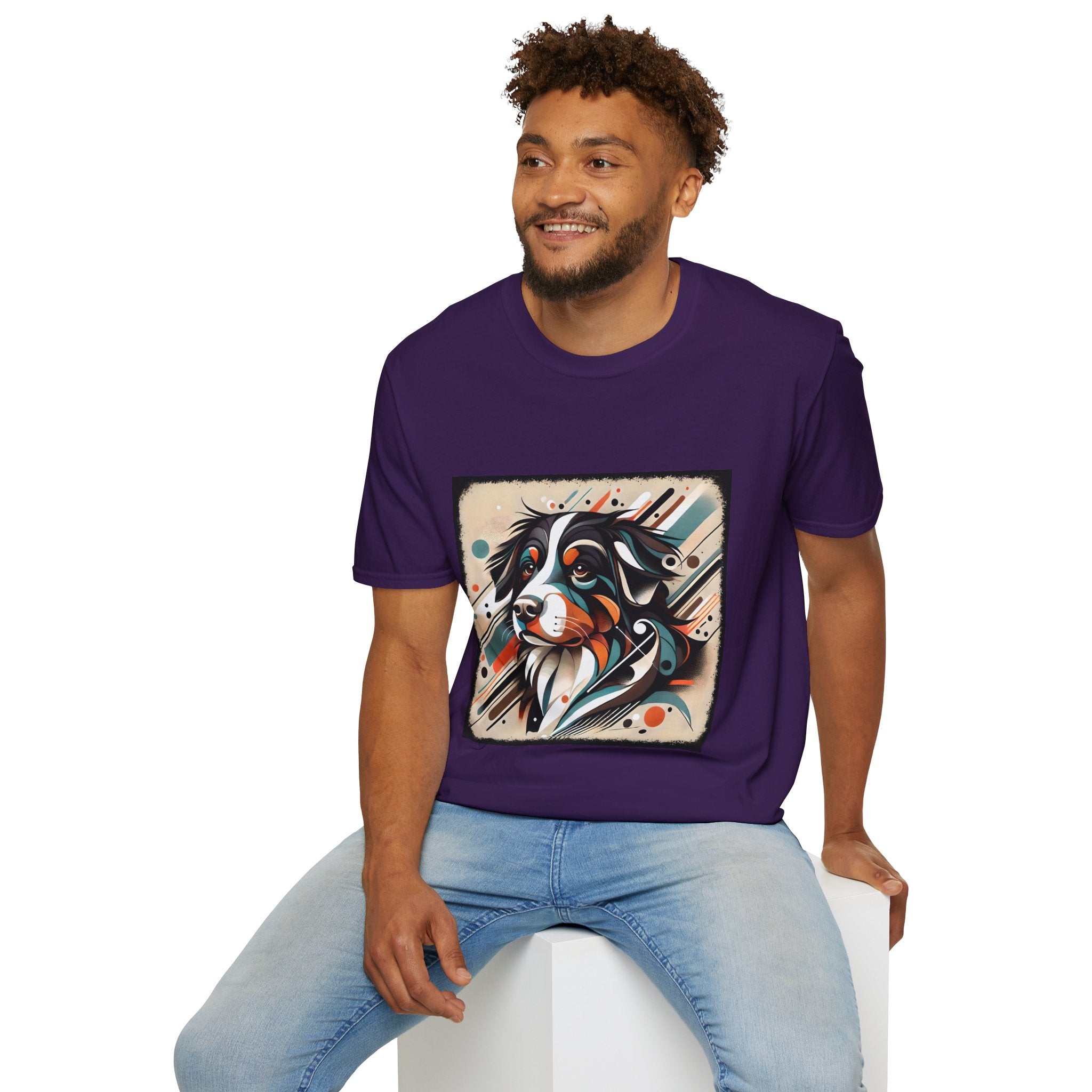 Bernese Mountain Dog Warm Geometric | Unisex Dog T-Shirt
