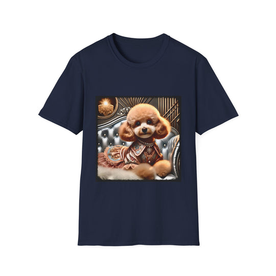 Poodle Lavish Baby design dog lover unisex t-shirt in navy