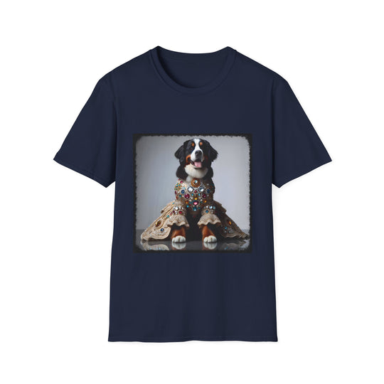 Bernese Mountain Dog Luxe Treasure design dog lover unisex t-shirt in navy