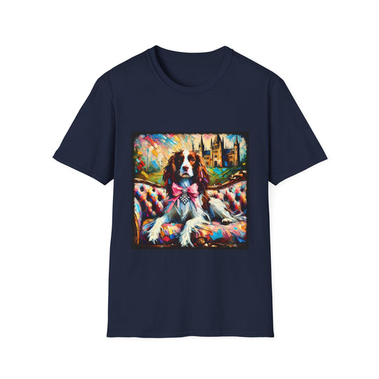 English Springer Spaniel Bold Princess Classic design dog lover unisex t-shirt in navy