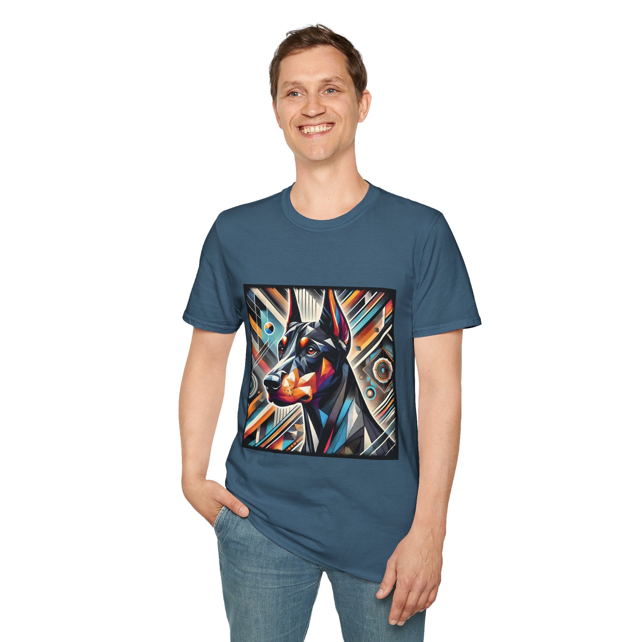 Doberman Pinscher Multicolored Geometric | Unisex Dog T-Shirt