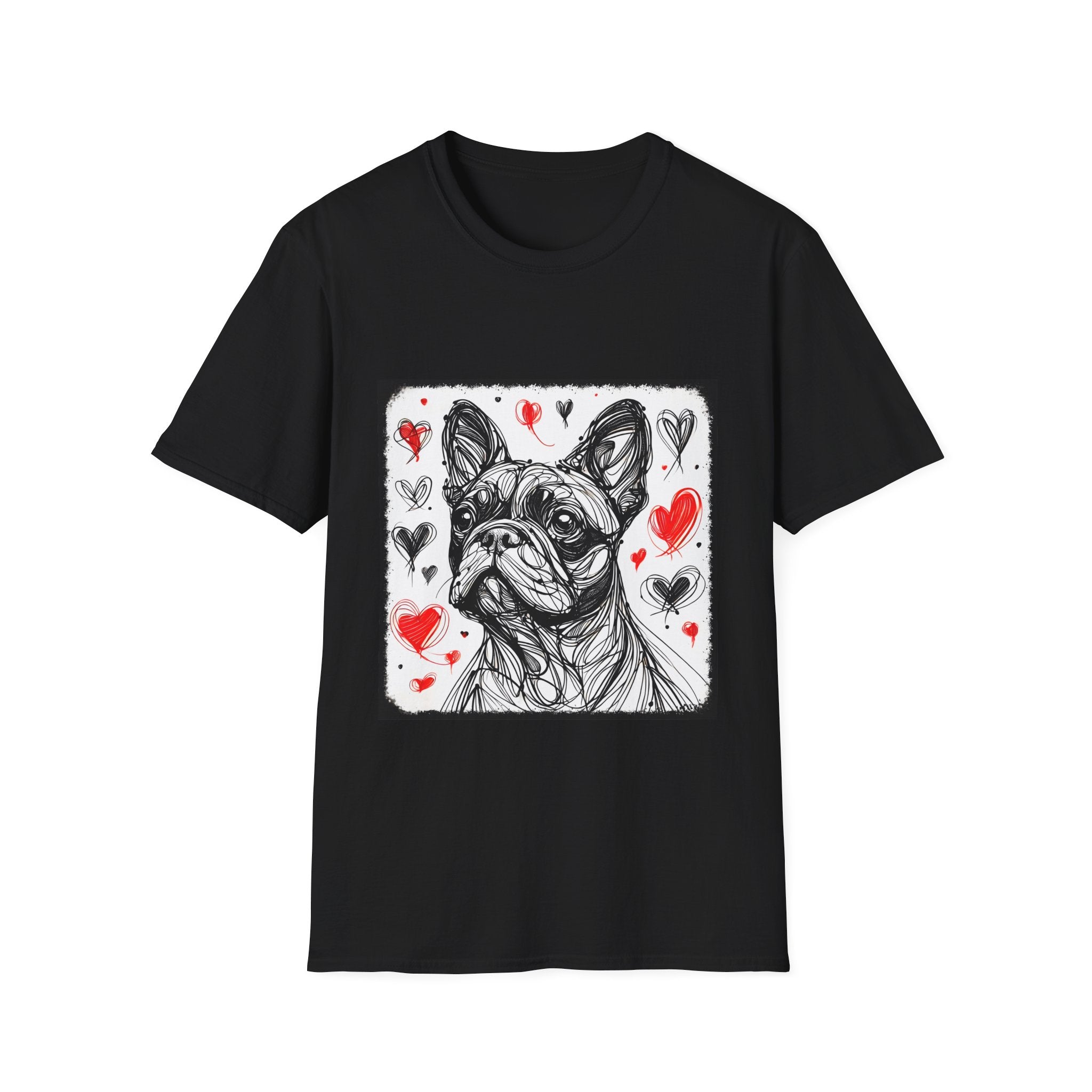 French Bulldog Shirt | Bold Heart Sketch Dog Lover Tee