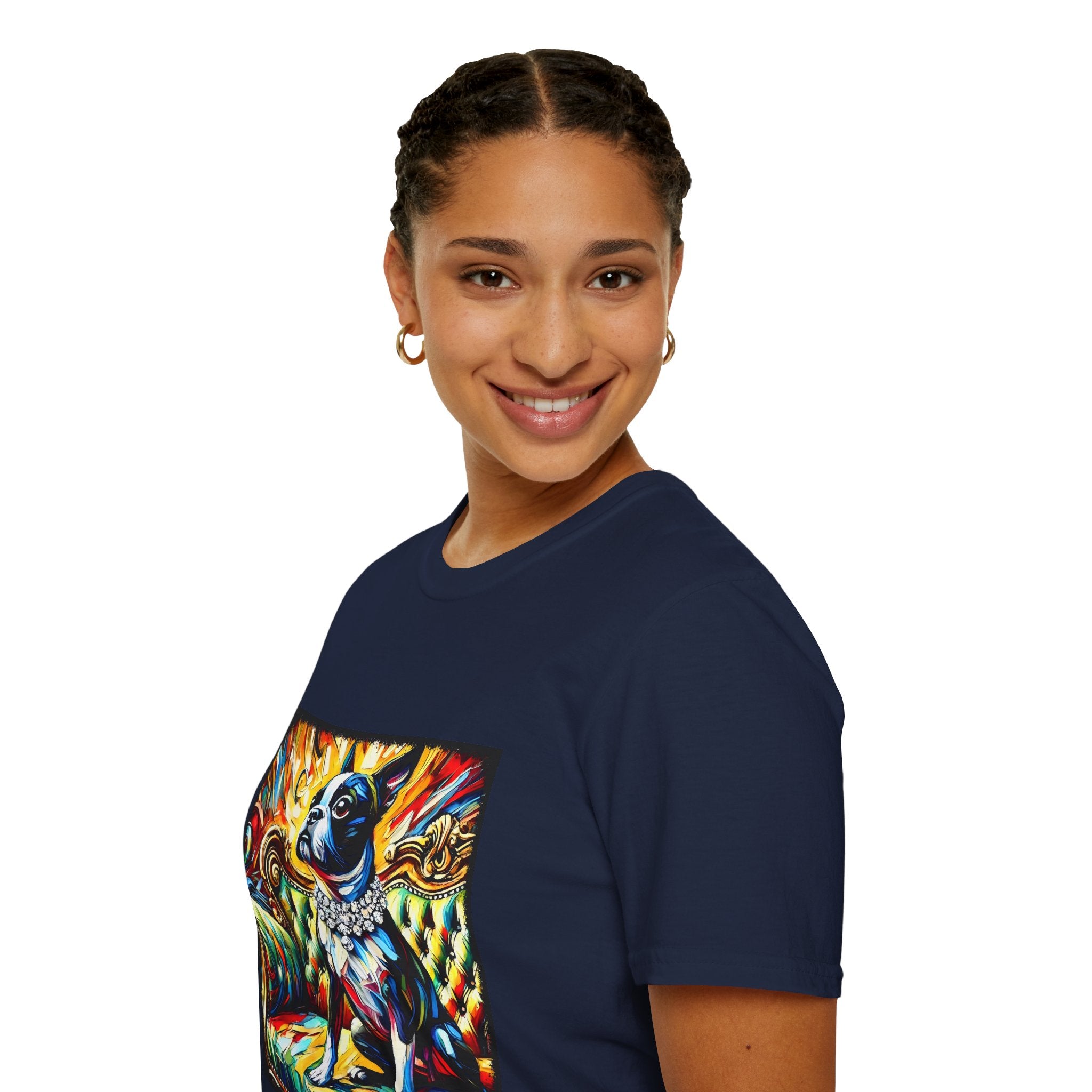 Boston Terrier Sunburst Swirl | Unisex Dog T-Shirt