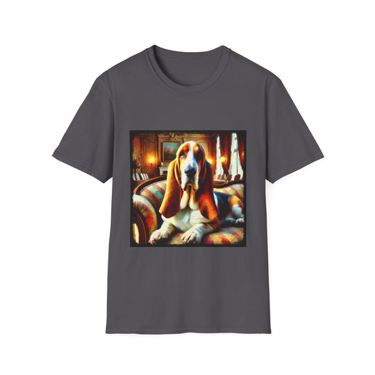 Basset Hound Warm Classic design dog lover unisex t-shirt in charcoal