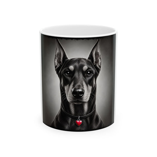 Doberman Pinscher Ceramic Mug | Onyx Heart Dog Lover Gift