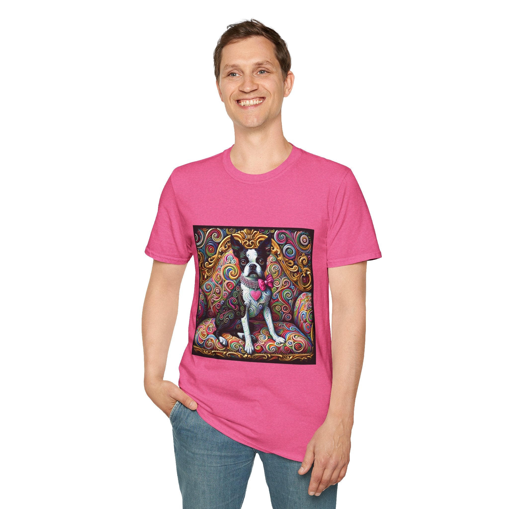 Boston Terrier Love Swirl | Unisex Dog T-Shirt