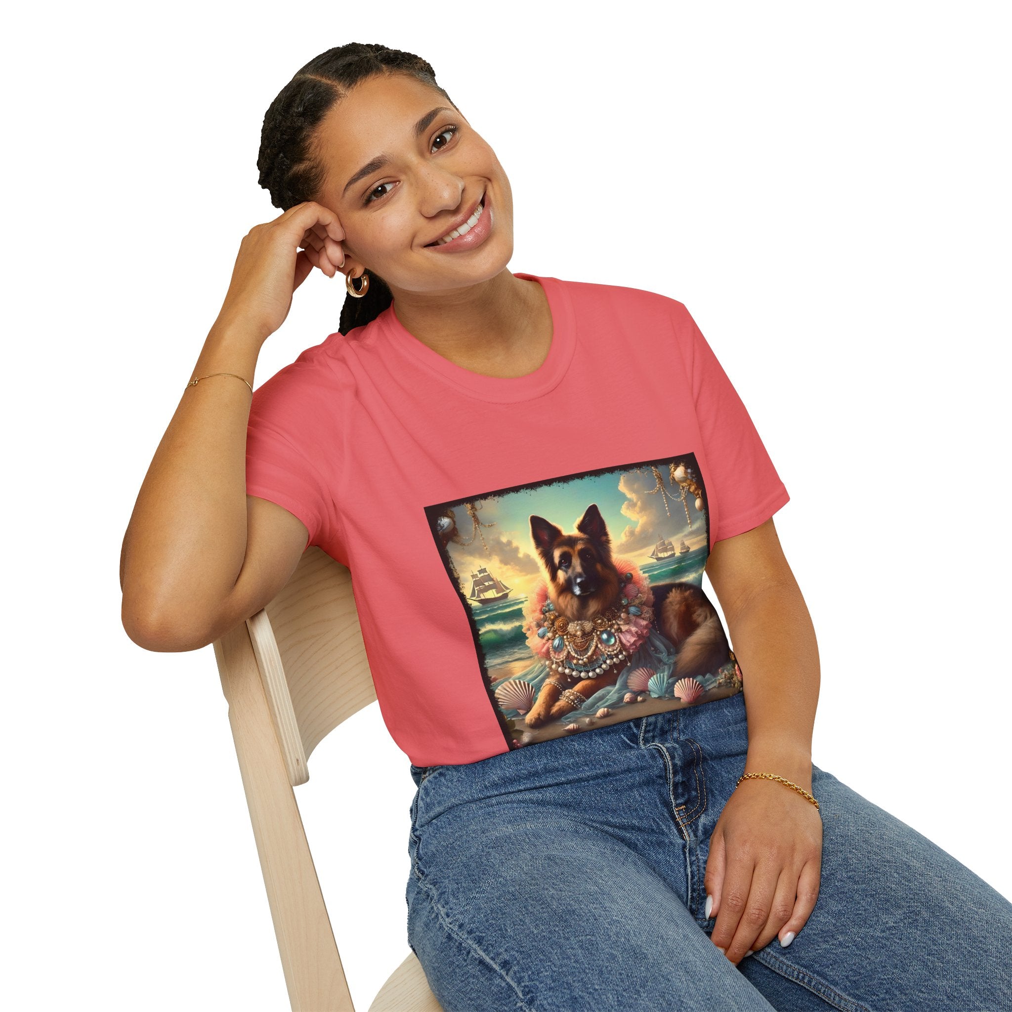 German Shepherd Seashell Siren | Unisex Dog T-Shirt