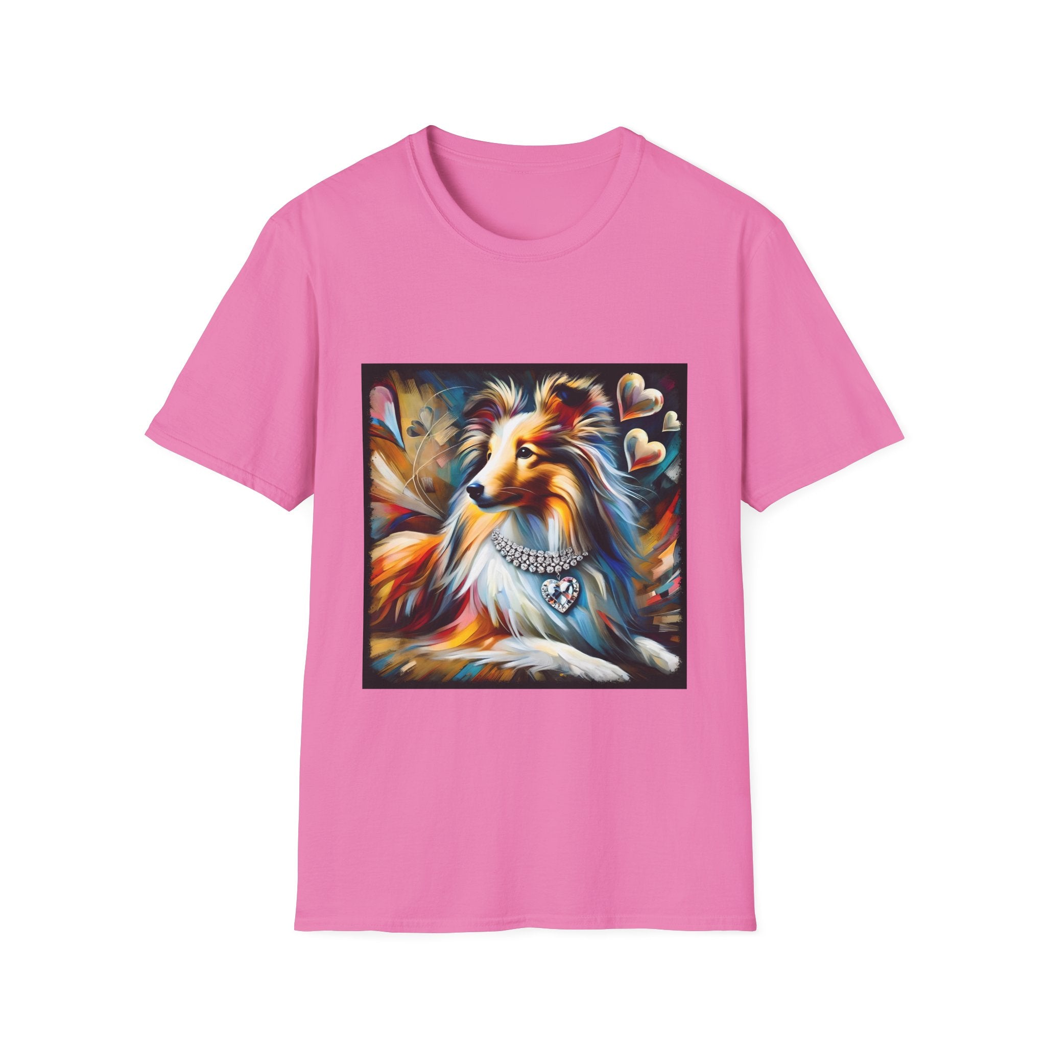 Shetland Sheepdog Diamond Heart Swirl | Unisex Dog T-Shirt