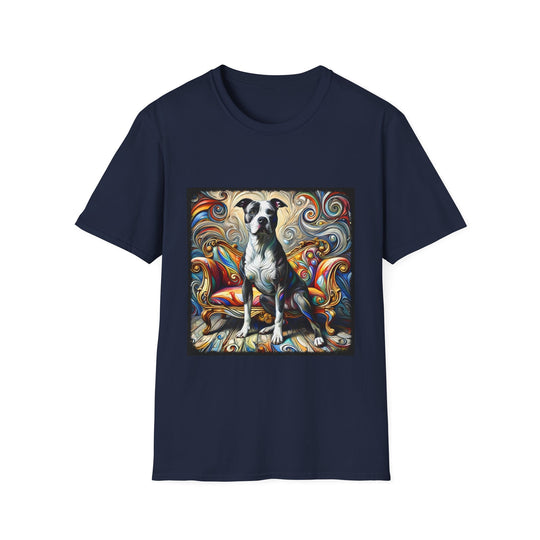 American Pit Bull Terrier Stunning Swirl design dog lover unisex t-shirt in navy