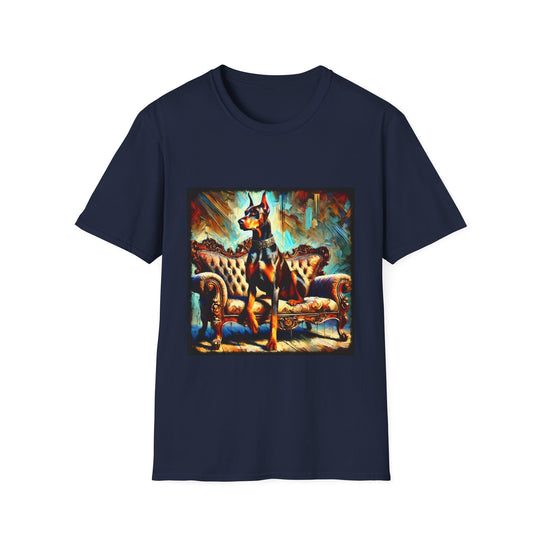 Doberman Pinscher Chocolate Classic design dog lover unisex t-shirt in navy