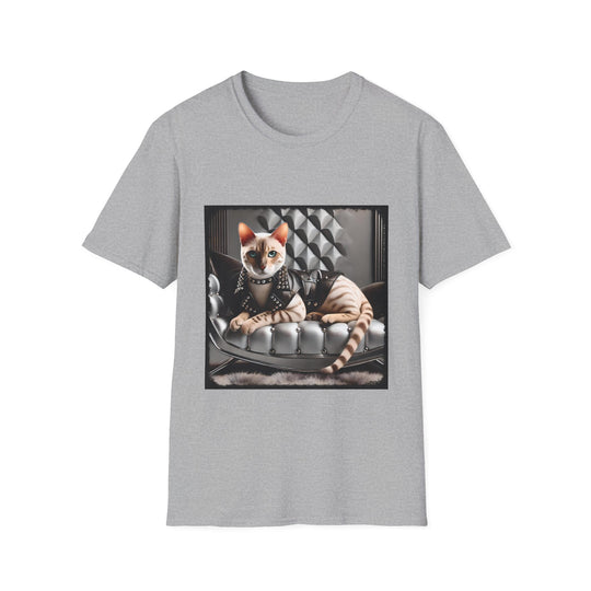 Bengal Cat Leather Lady design cat lover unisex t-shirt in sport grey