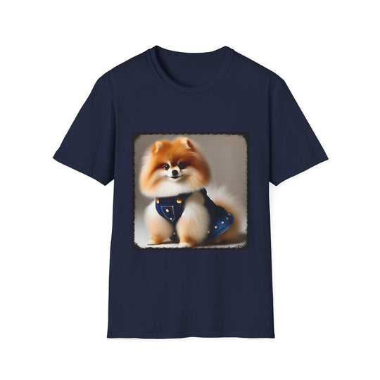 Pomeranian Jean Dream design dog lover unisex t-shirt in navy