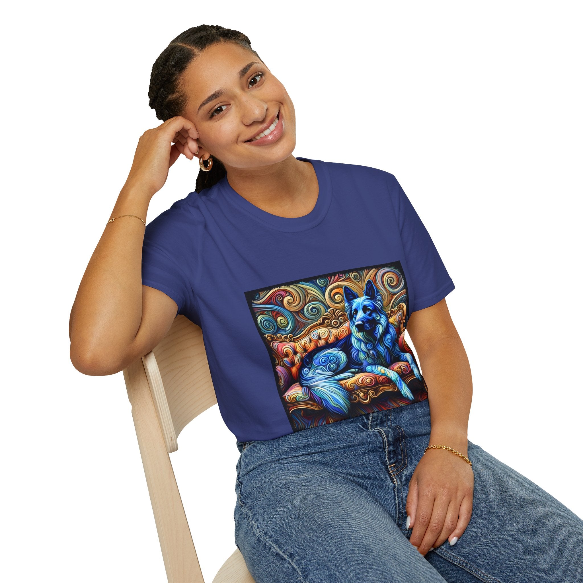 German Shepherd Blue Swirl | Unisex Dog T-Shirt