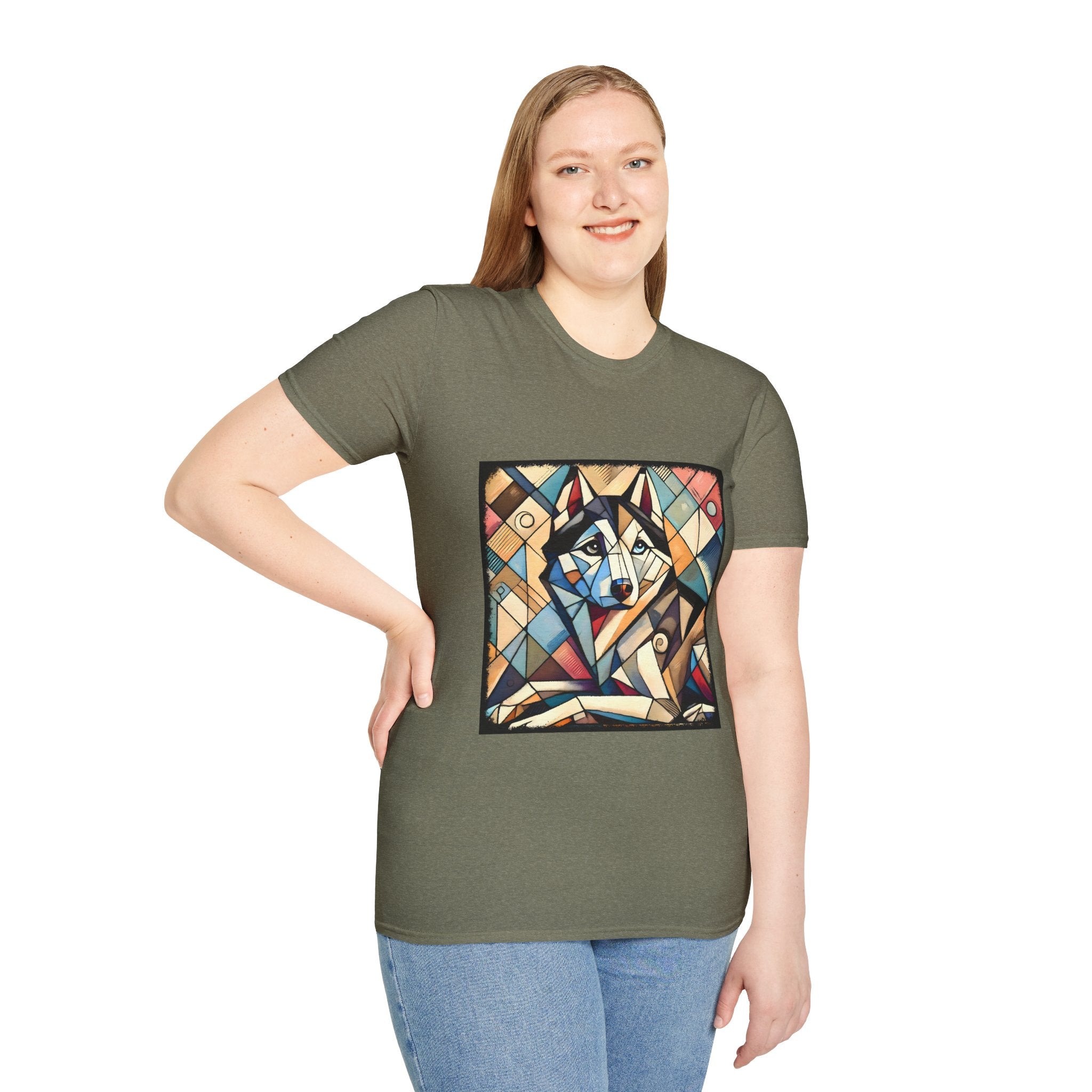 Siberian Husky Glass Geometric | Unisex Dog T-Shirt