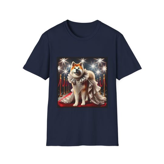 Akita Show Stopper design dog lover unisex t-shirt in navy