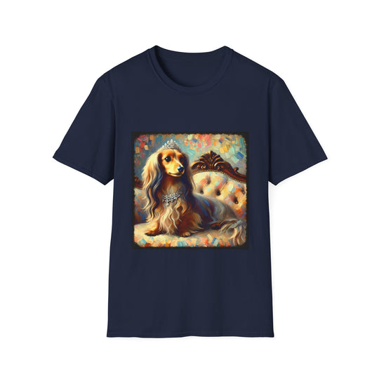 Dachshund Diamond Pastel Classic Unisex Dog T-Shirt unisex t-shirt in navy