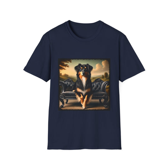Miniature American Shepherd Poised Portrait design dog lover unisex t-shirt in navy