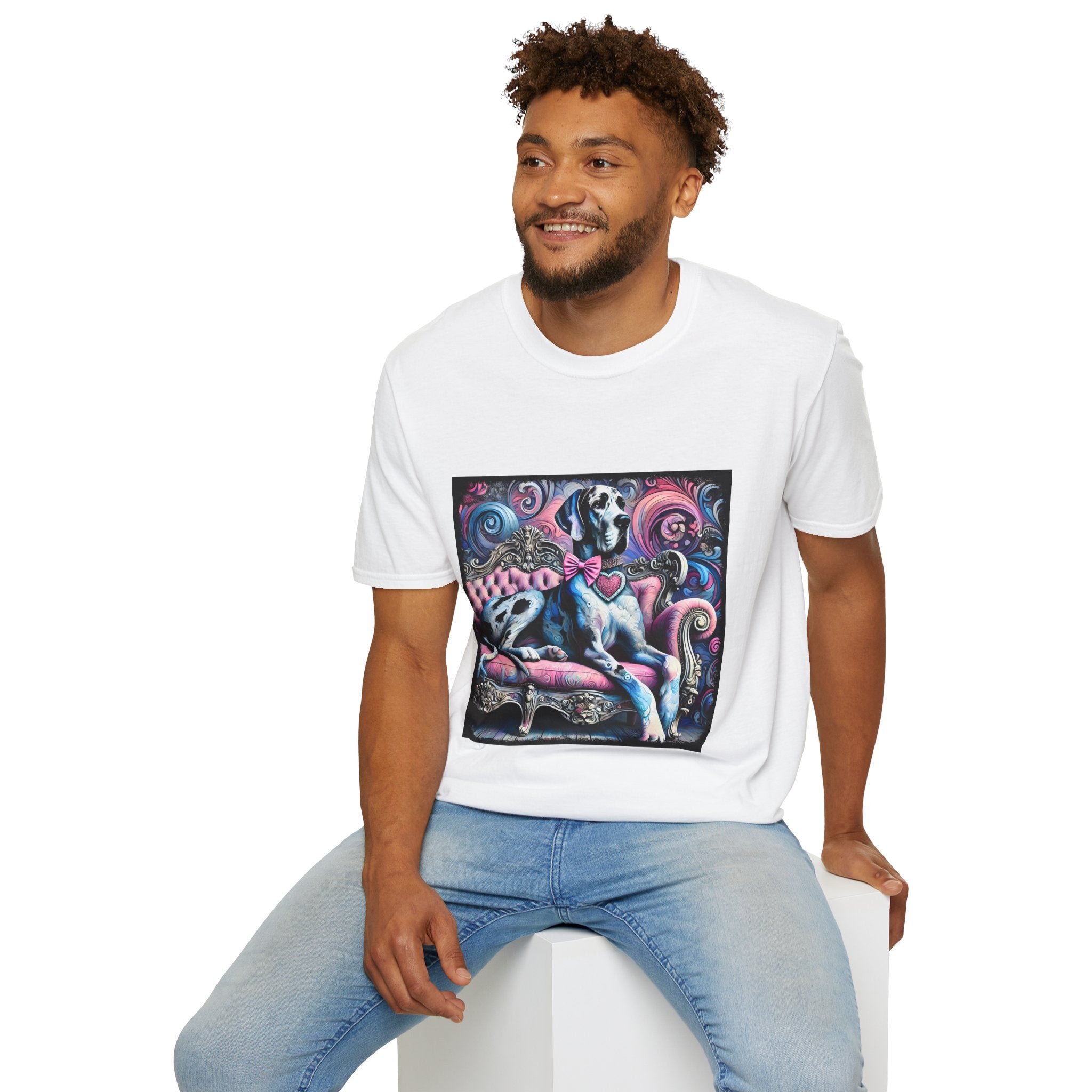 Great Dane Purple Heart Swirl | Unisex Dog T-Shirt