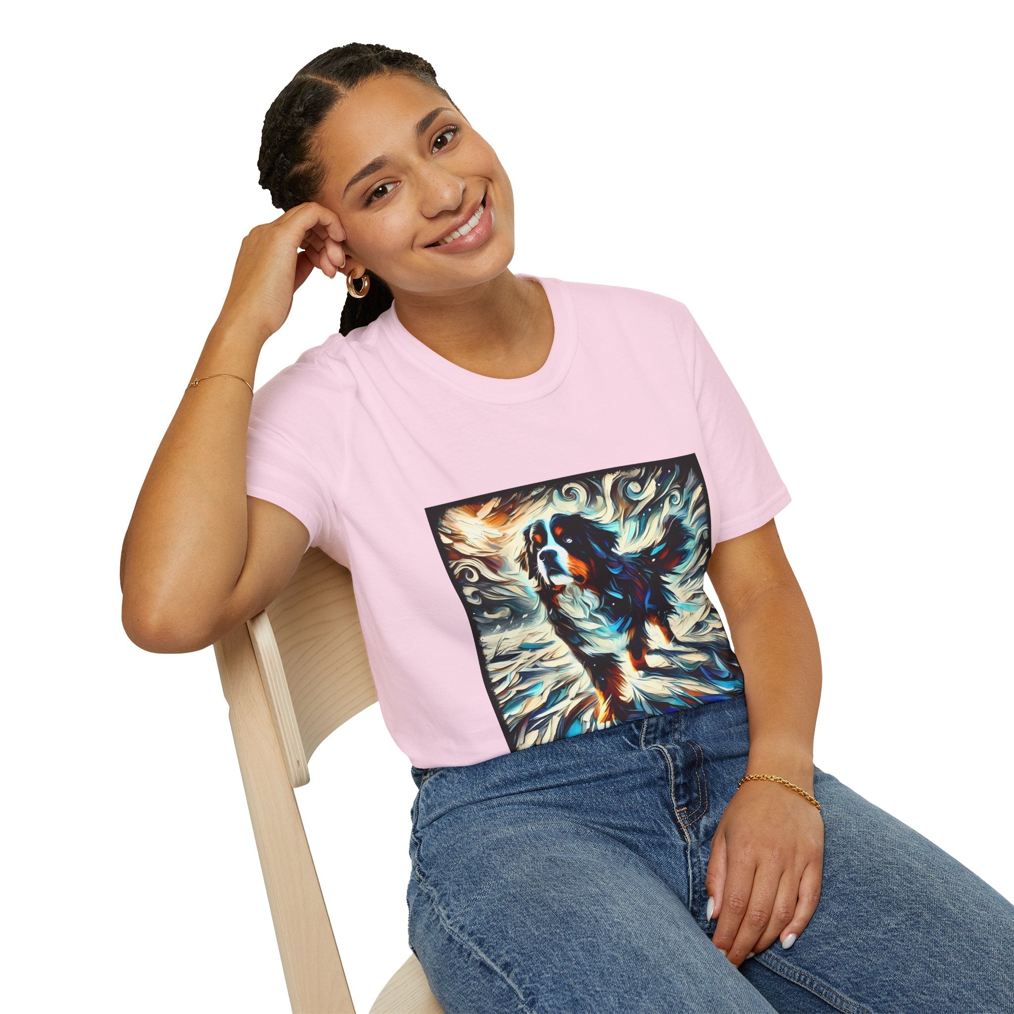 Bernese Mountain Dog Snow Swirl | Unisex Dog T-Shirt