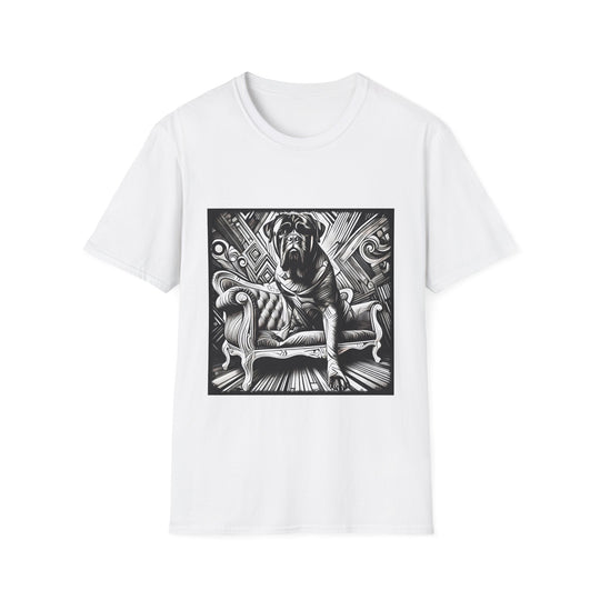 Bullmastiff B&W Bold design dog lover unisex t-shirt in white