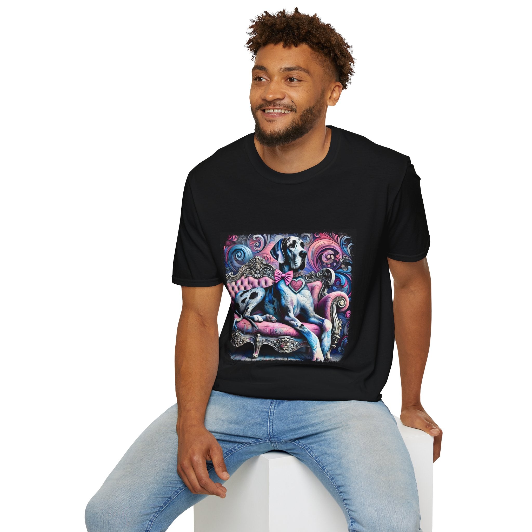 Great Dane Purple Heart Swirl | Unisex Dog T-Shirt