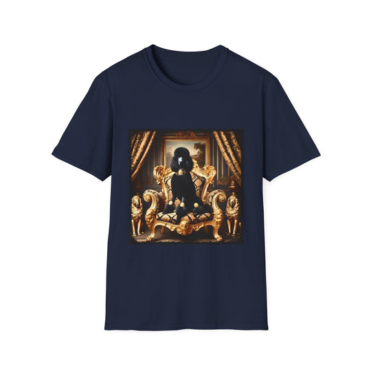 Poodle Gold Drip design dog lover unisex t-shirt in navy