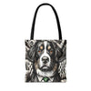 Bernese Mountain Dog Tote Bag B&W Bold Eyes Dog Lover Gift tote bag in black