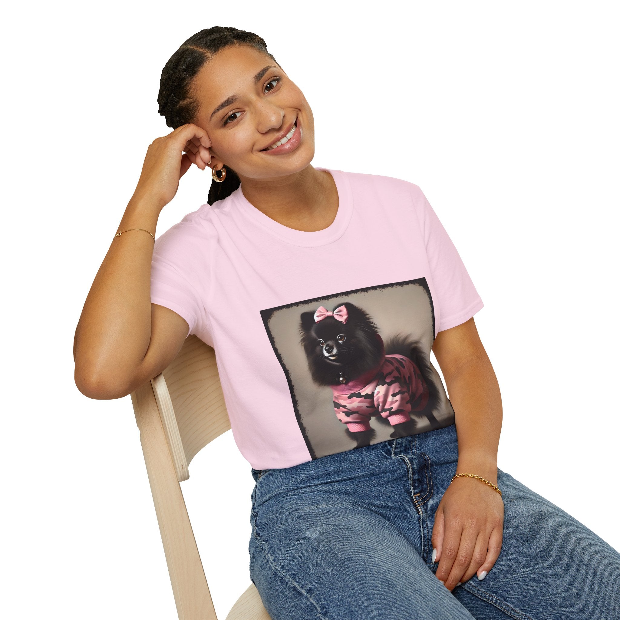 Pomeranian Pink Camo Cutie | Unisex Dog T-Shirt
