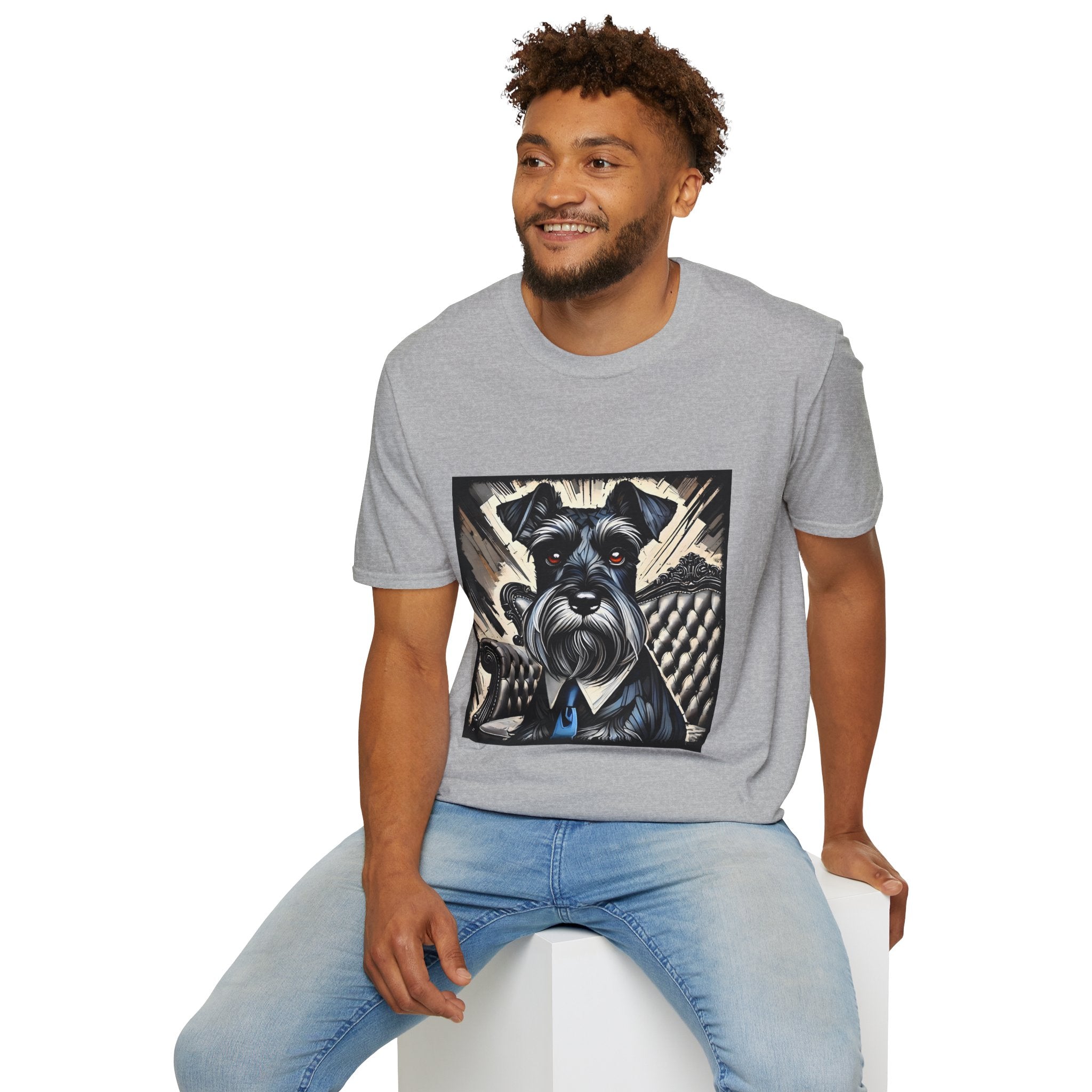 Schnauzer B&W Bold Eyes | Unisex Dog T-Shirt