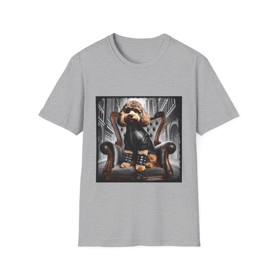 Cavapoo Leather Rebel design dog lover unisex t-shirt in sport grey