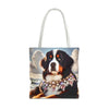 Bernese Mountain Dog Tote Bag Beach Belle Dog Lover Gift tote bag in white