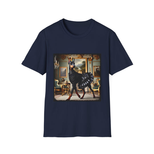 Doberman Pinscher Runway Rich design dog lover unisex t-shirt in navy
