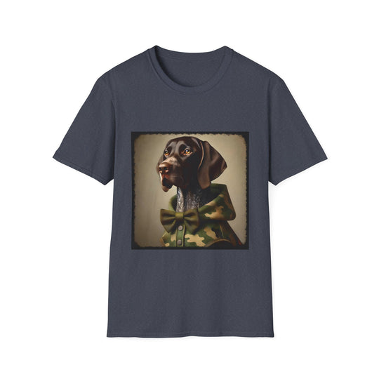 German Shorthaired Pointer Camo Cutie II design dog lover unisex t-shirt in heather navy