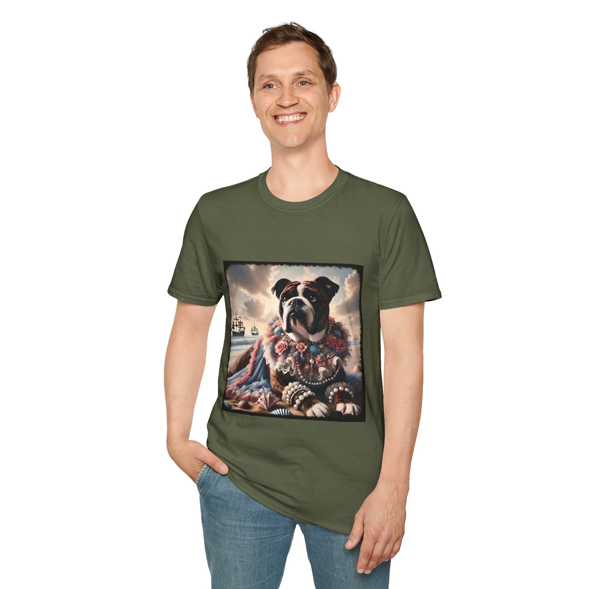 Bulldog Seashell Siren | Unisex Dog T-Shirt