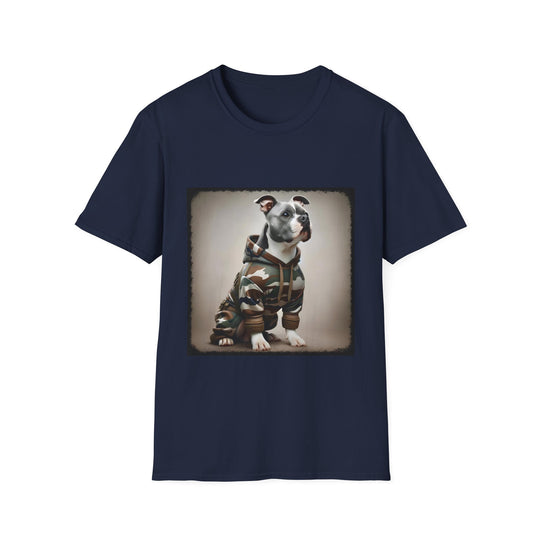 American Pit Bull Terrier Camo Cutie design dog lover unisex t-shirt in navy