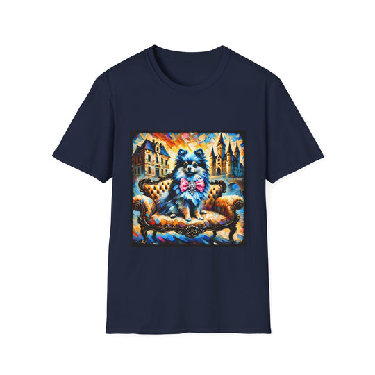 Pomeranian Blue Diamond Classic design dog lover unisex t-shirt in navy