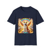 Akita Rainbow Bridge design dog lover unisex t-shirt in navy