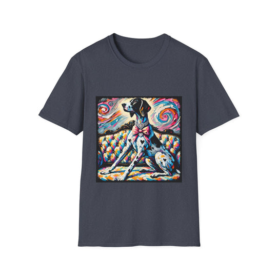 German Shorthaired Pointer Diamond Heart Swirl design dog lover unisex t-shirt in heather navy