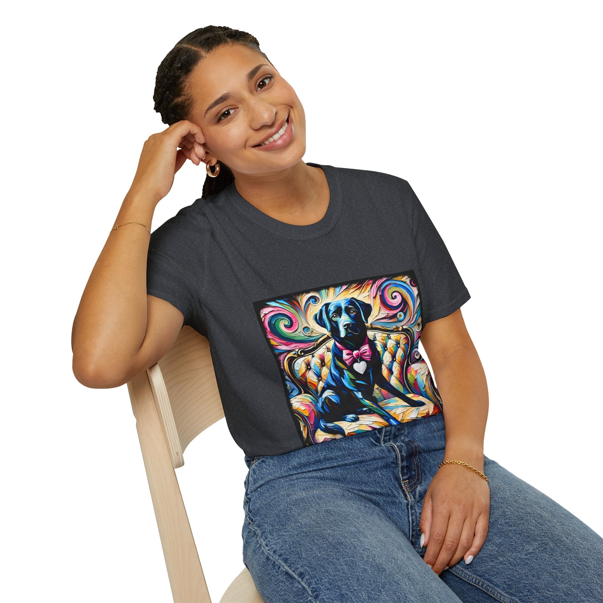 Labrador Retriever Pink Bow Swirl | Unisex Dog T-Shirt