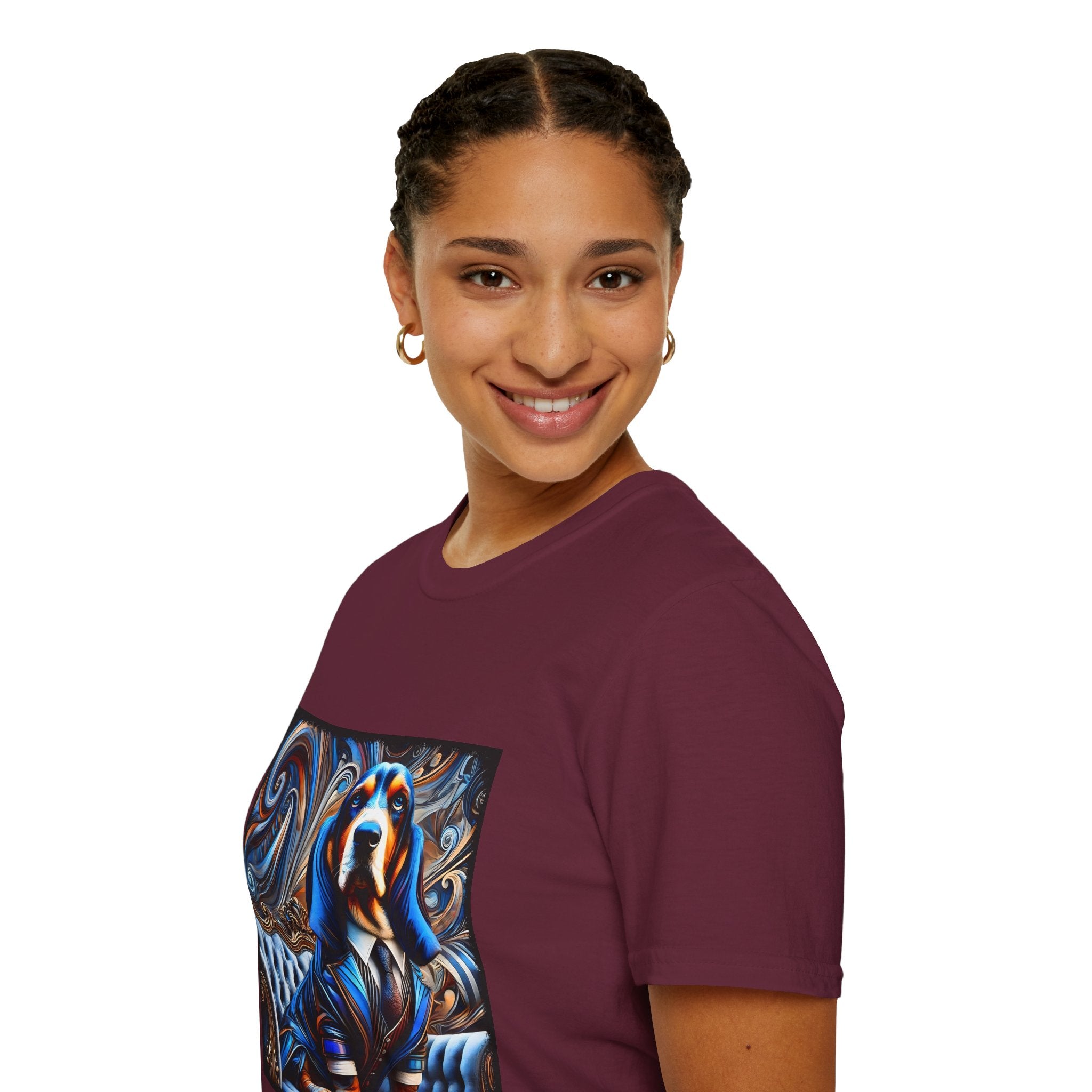 Basset Hound Bold Blue Feels | Unisex Dog T-Shirt