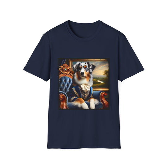 Australian Shepherd Tailored Tail design dog lover unisex t-shirt in navy