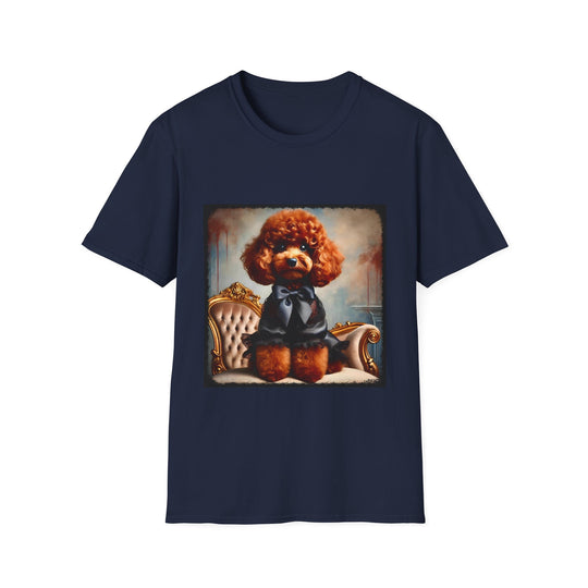 Poodle Lace Belle design dog lover unisex t-shirt in navy