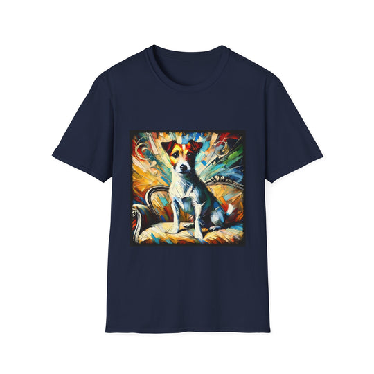 Jack Russell Terrier Multicolored Classic design dog lover unisex t-shirt in navy