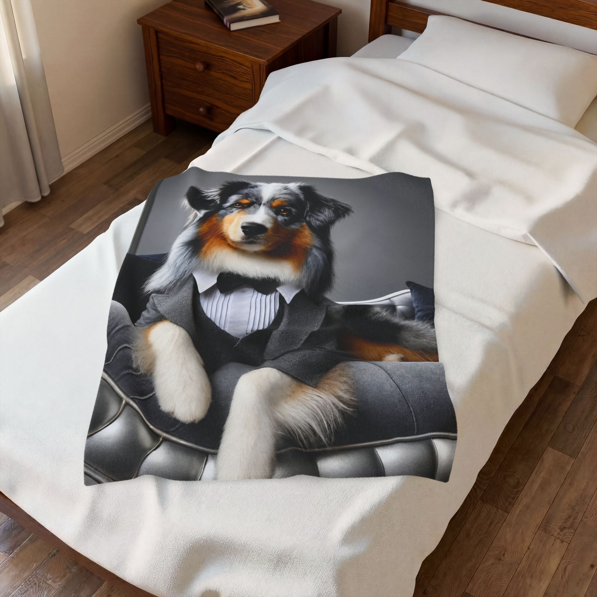 Australian Shepherd Blanket | Black Tie Classic Dog Lover Gift