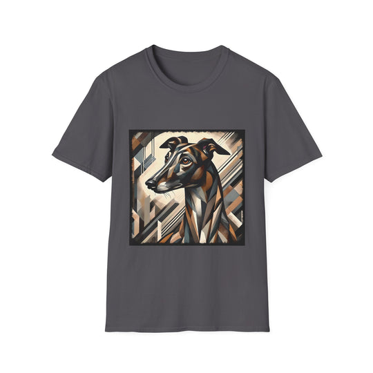 Greyhound Bold Geometric design dog lover unisex t-shirt in charcoal