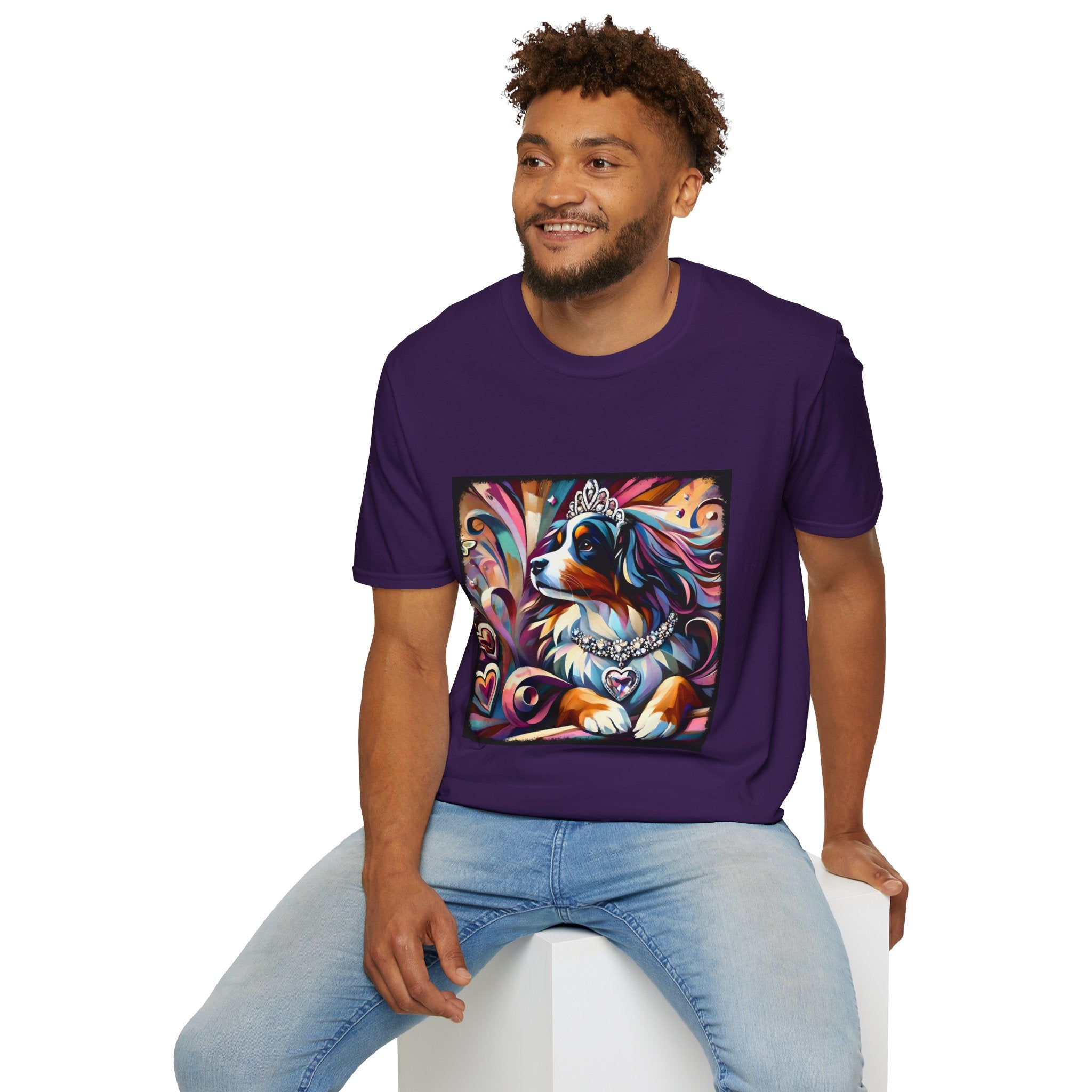 Bernese Mountain Dog Diamond Heart Swirl | Unisex Dog T-Shirt