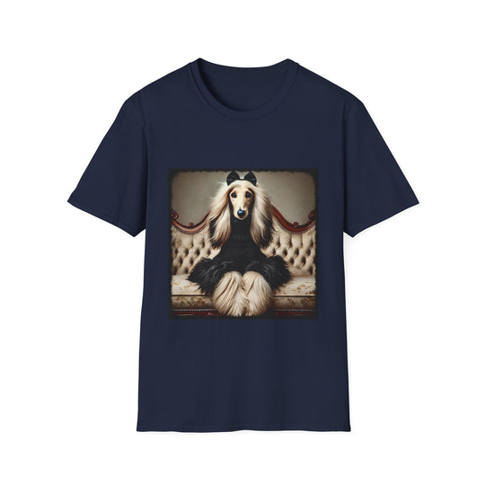 Afghan Hound Pure Icon design dog lover unisex t-shirt in navy