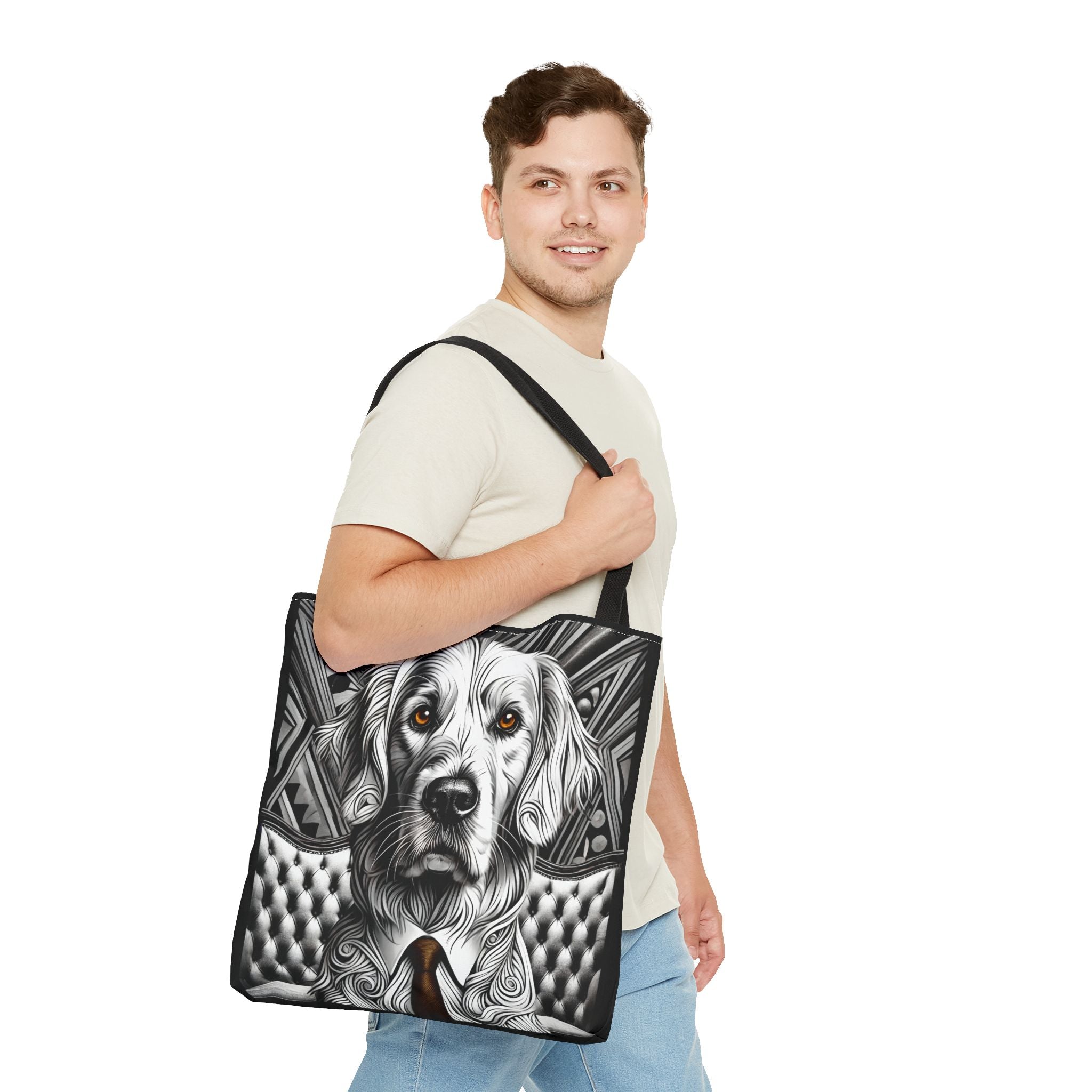 Golden Retriever Tote Bag | B&W Bold Eyes Dog Lover Gift