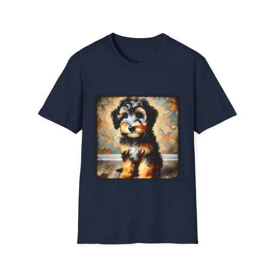 Aussiedoodle Portrait Classic design dog lover unisex t-shirt in navy
