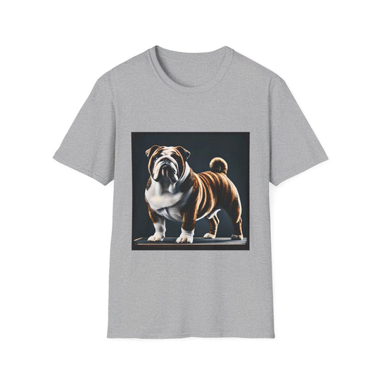 Bulldog On Display design dog lover unisex t-shirt in sport grey